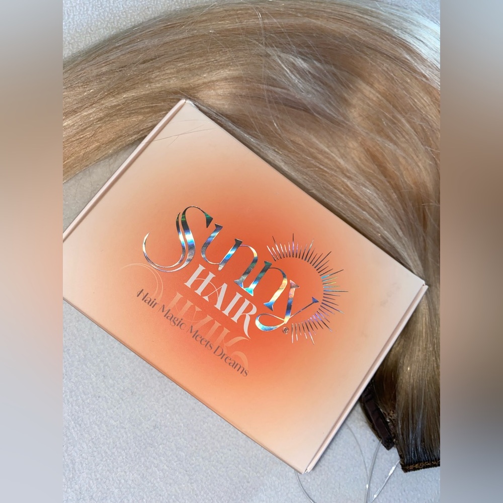Sunny Hair Blonde Extensions Halo Human Hair 16IN 95G Never Used